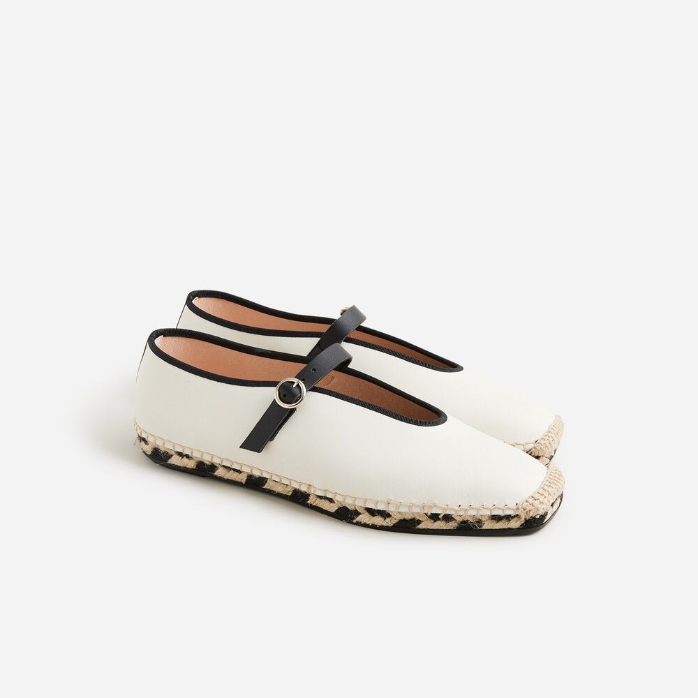 J.Crew Mary Jane White Espadrilles Size 9